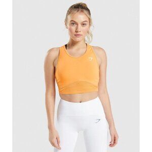 Gymshark Pulse Crop Tank Apricot Orange Training Activewear Size X-Large